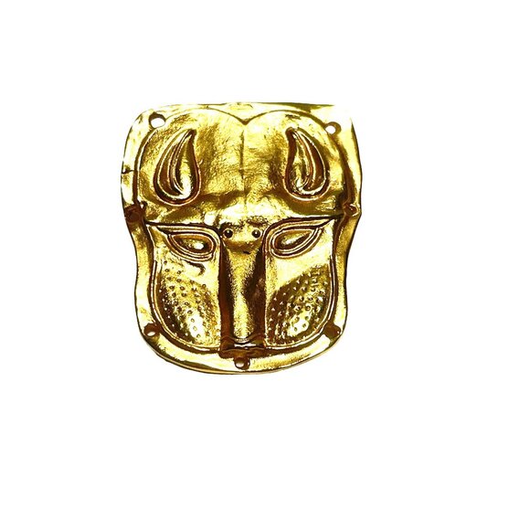 Scythian Gold Plated Panther head Reproduction Pin Pendant ca 3rd century BCE. R - Picture 7 of 7
